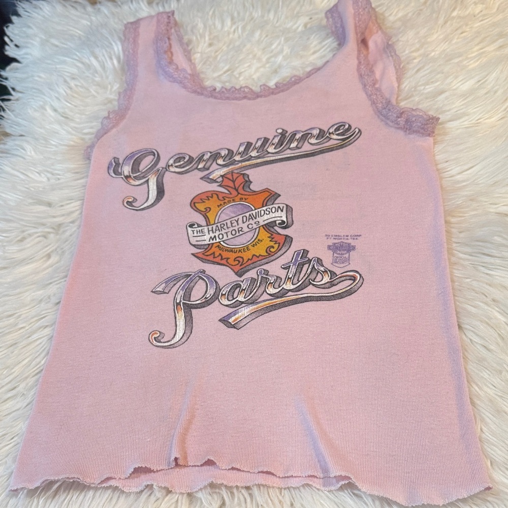 Extremely rare 3D Emblem Harley-Davidson Light Pink Graphic Tank
